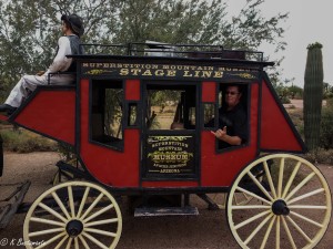Patrick taking a ride in the stagecoach...